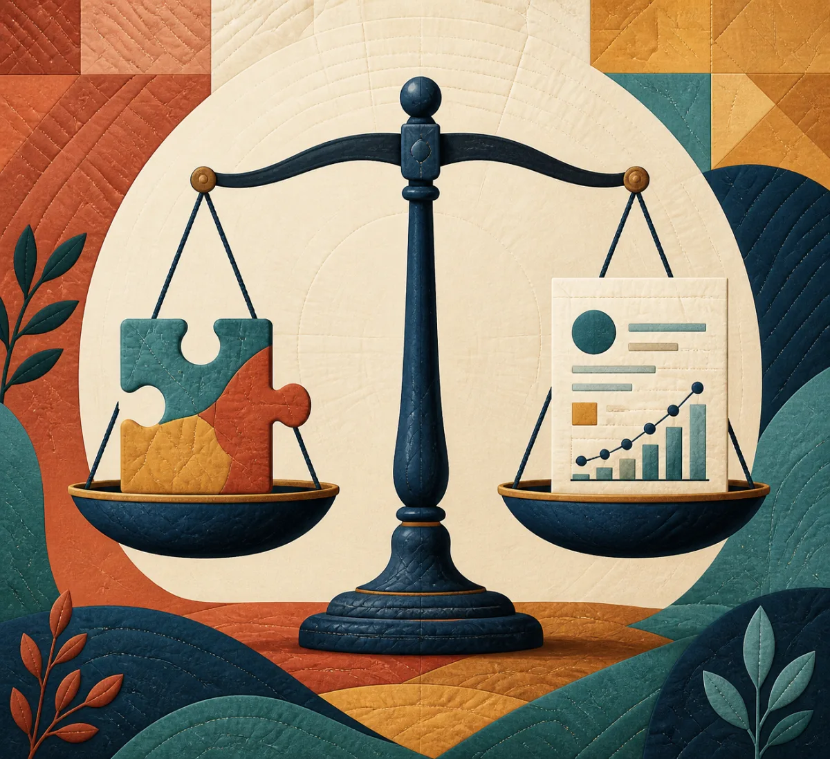 Illustration showing the difference between a practiced puzzle task and a broader claim about cognition