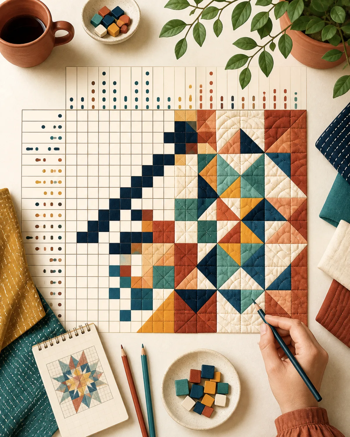 Illustration of a player testing possibilities in a new puzzle system