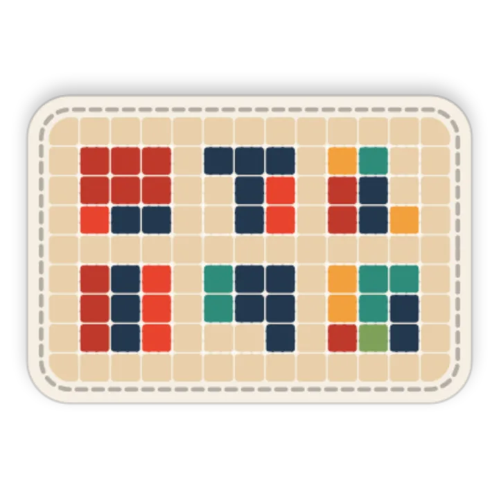 Authentic wordless quilt sticker from Coverlet's iMessage pack