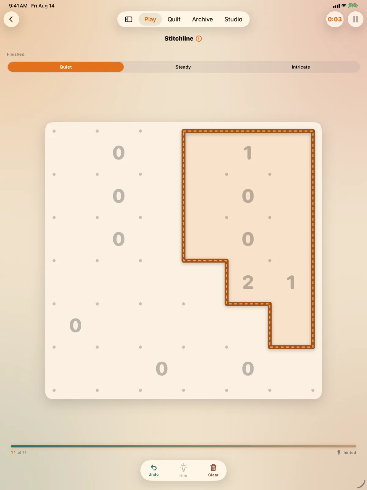 Coverlet six-mode shelf on iPad