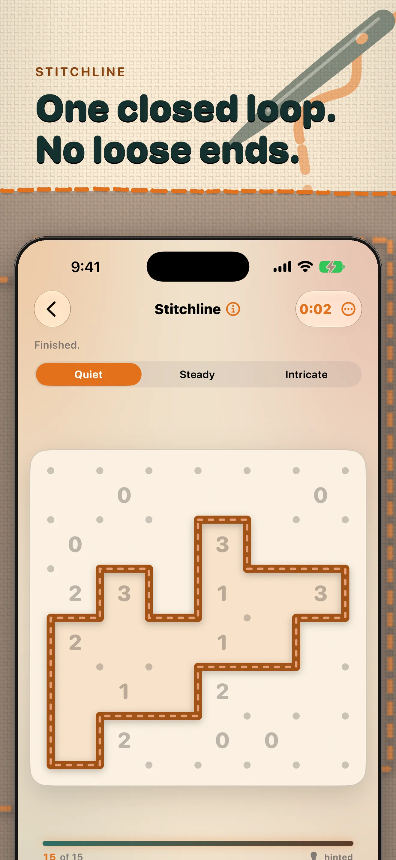 Coverlet Stitchline puzzle technique